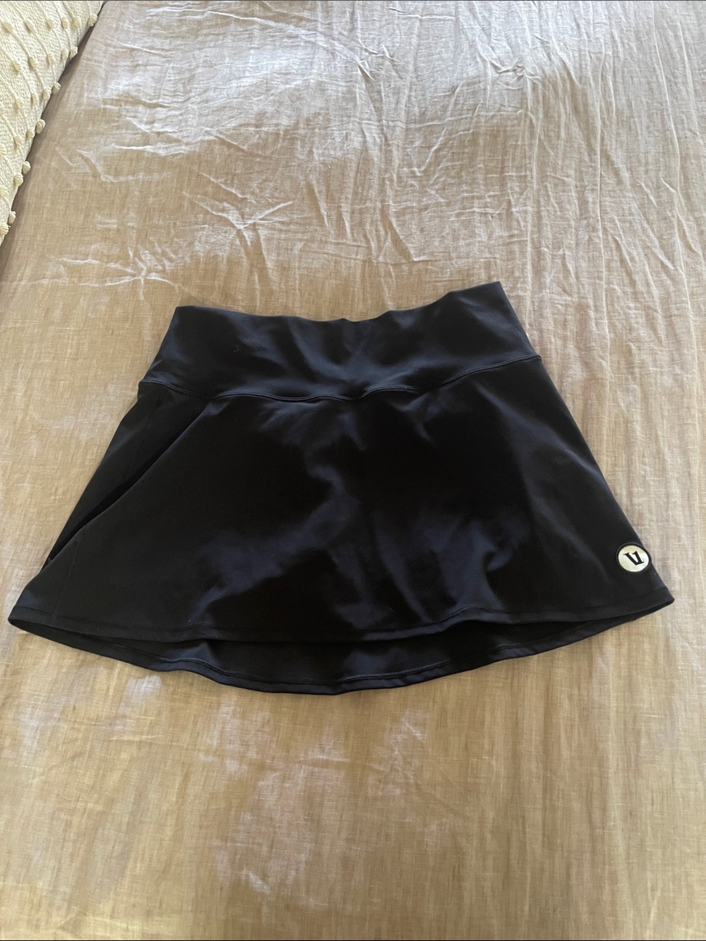 Vuori Black Skort with Logo Patch